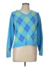 Kate Hill Argyle Blue Pullover Sweater Size L (petite) - photo 1