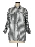 Shein Stripes Gray 3/4 Sleeve Button-Down Shirt Size 6 - photo 1