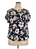 AUW Blue Short Sleeve Blouse Size 2X - photo 1