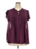 Torrid 100% Polyester Burgundy Short Sleeve Blouse Size 2X Plus (2) - photo 1