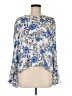 Lush 100% Rayon Floral Blue 3/4 Sleeve Blouse Size M - photo 1
