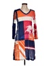 David Cline Graphic Orange Casual Dress Size L - photo 1