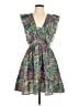 Kleid 100% Polyester Paisley Green Cocktail Dress Size L - photo 1