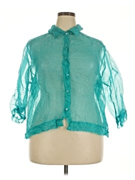 Sigrid Olsen Sport 3/4 Sleeve Silk Top (view 1)