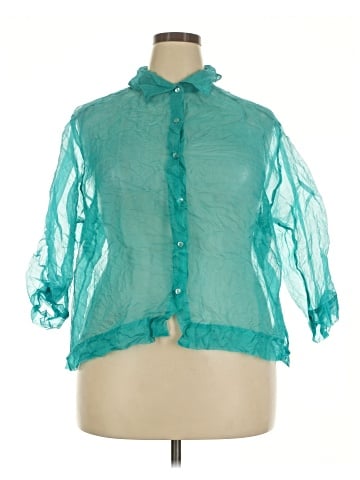 Sigrid Olsen Sport 3/4 Sleeve Silk Top (view 1)