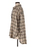 Boohoo Plaid Tan 3/4 Sleeve Button-Down Shirt Size 8 - photo 5