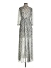 Donna Morgan 100% Polyester Paisley Silver Casual Dress Size 4 - photo 1