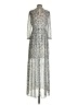 Donna Morgan 100% Polyester Paisley Silver Casual Dress Size 4 - photo 2