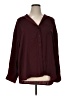 Express 100% Polyester Burgundy Long Sleeve Blouse Size XL - photo 1