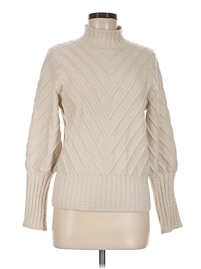 Pre-owned Catherine Malandrino Turtleneck Sweater In Ivory