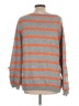 Unbranded 100% Acrylic Stripes Orange Gray Pullover Sweater Size L - photo 2