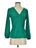 J.Crew 100% Polyester Green 3/4 Sleeve Blouse Size 0 - photo 1