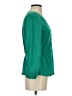 J.Crew 100% Polyester Green 3/4 Sleeve Blouse Size 0 - photo 4