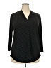 Charter Club Polka Dots Black Long Sleeve Blouse Size XXL - photo 1