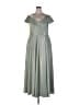 Xscape Metallic Gray Cocktail Dress Size 16 - photo 1