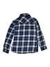 Justice 100% Cotton Plaid Blue Long Sleeve Button-Down Shirt Size 14 - photo 2