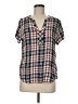 Van Heusen Plaid Red Short Sleeve Henley Size M - photo 1