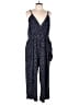 Kaileigh Polka Dots Blue Jumpsuit Size 1X - photo 1