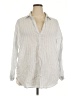 Gap Stripes Silver Long Sleeve Button-Down Shirt Size XXL - photo 1