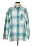 Universal Thread 100% Cotton Plaid Teal Long Sleeve Button-Down Shirt Size L - photo 1