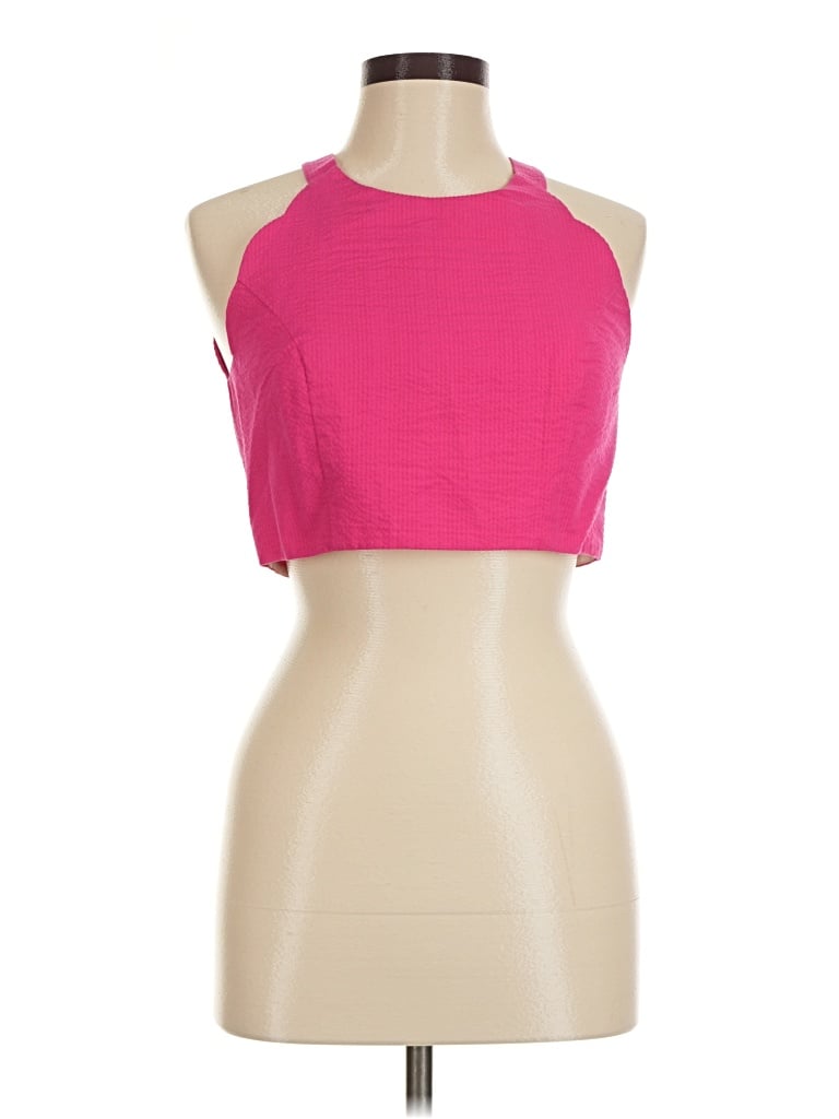Pre-owned Lauren James Sleeveless Top Pink Halter Neckline Tops