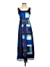 Ann Taylor 100% Polyester Graphic Blue Casual Dress Size 0 Petite - photo 1