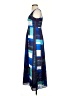 Ann Taylor 100% Polyester Graphic Blue Casual Dress Size 0 Petite - photo 5