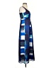 Ann Taylor 100% Polyester Graphic Blue Casual Dress Size 0 Petite - photo 4