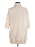 Shein 100% Viscose Stripes Tan 3/4 Sleeve Button-Down Shirt Size 6 - photo 2