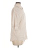 Shein 100% Viscose Stripes Tan 3/4 Sleeve Button-Down Shirt Size 6 - photo 4