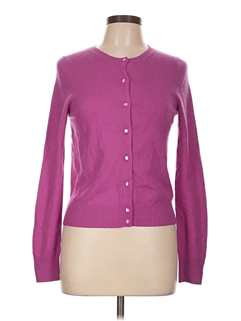 Pre-owned Jcrew Cashmere Cardigan Sweater In Purple