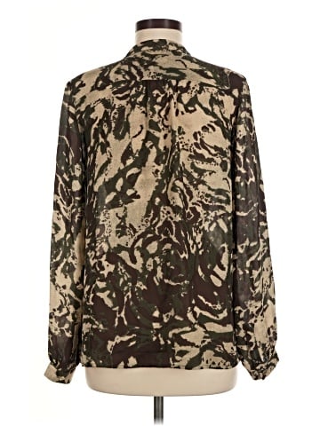 Scoop Long Sleeve Silk Top (view 2)