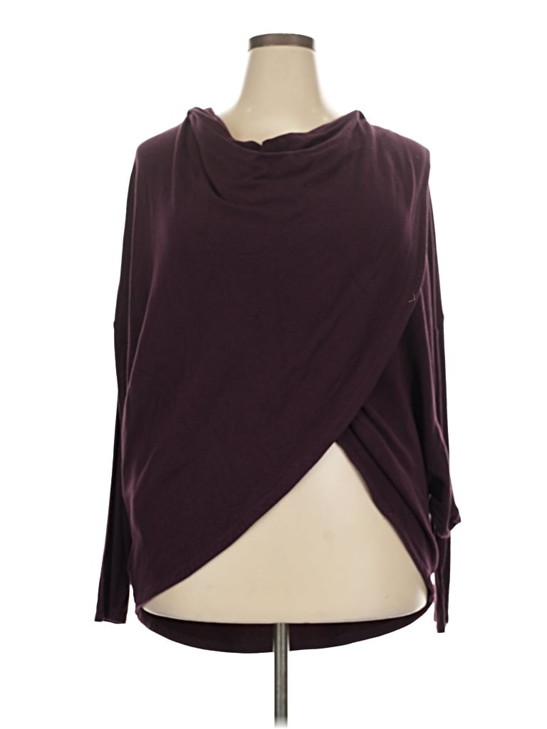 Pre-owned Athleta Long Sleeve T-shirt In Burgundy