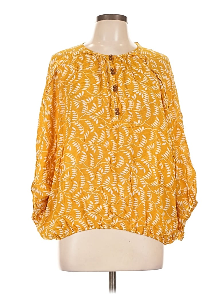 Maeve By Anthropologie 3/4 Sleeve Blouse In Yellow