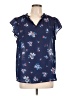 Liz Claiborne 100% Polyester Blue Short Sleeve Blouse Size L - photo 1