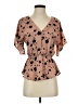 Sienna Sky 100% Polyester Brown Short Sleeve Blouse Size S - photo 1