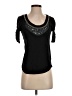 Deletta 100% Cotton Black Short Sleeve Top Size S - photo 1