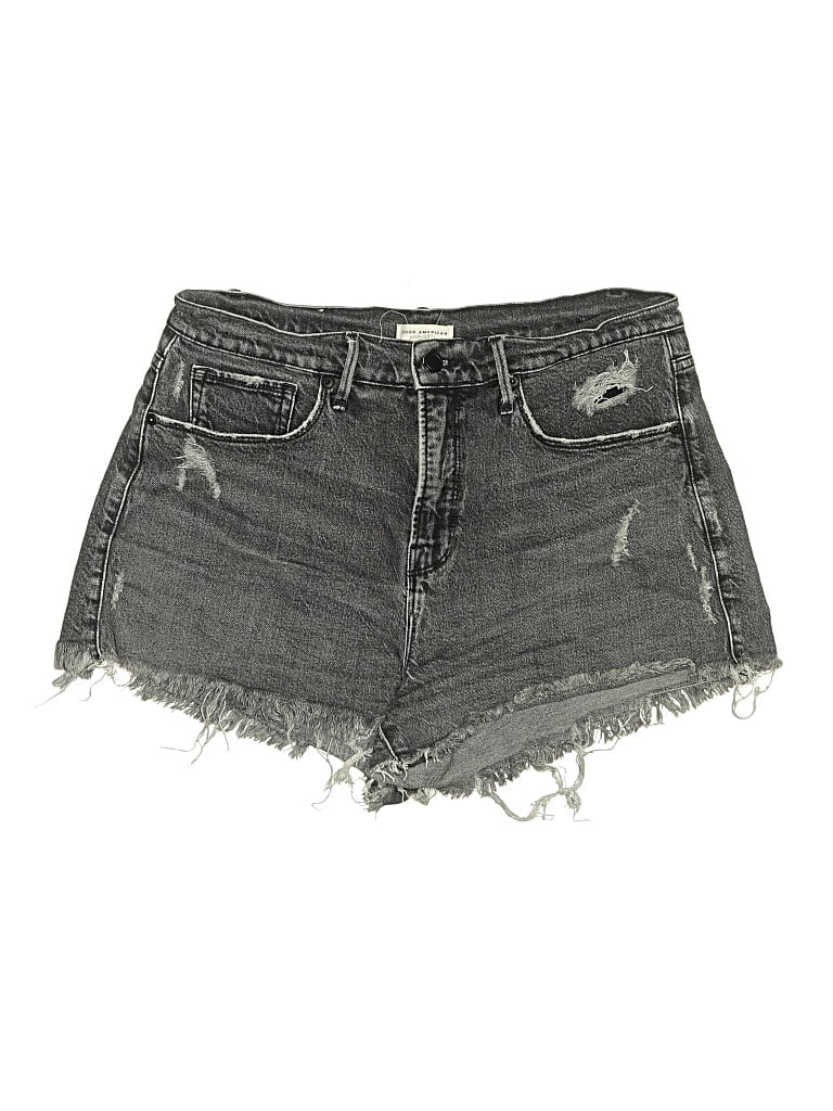 Pre-owned Good American Denim Shorts In Gray