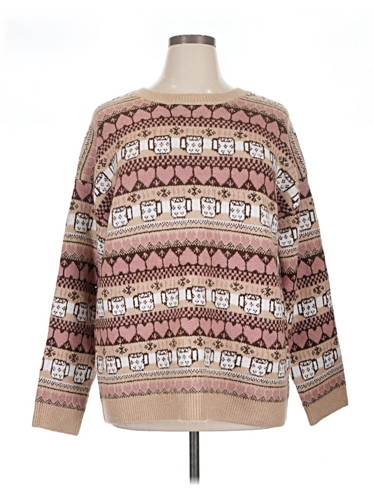 Pre-owned Pink Lily Pullover Sweater In Tan