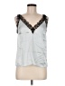 fleur du mal 100% Silk Silver Gray Sleeveless Silk Top Size M - photo 1