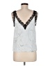 fleur du mal 100% Silk Silver Gray Sleeveless Silk Top Size M - photo 2