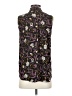 Ann Taylor LOFT 100% Polyester Paisley Black Sleeveless Blouse Size S - photo 2