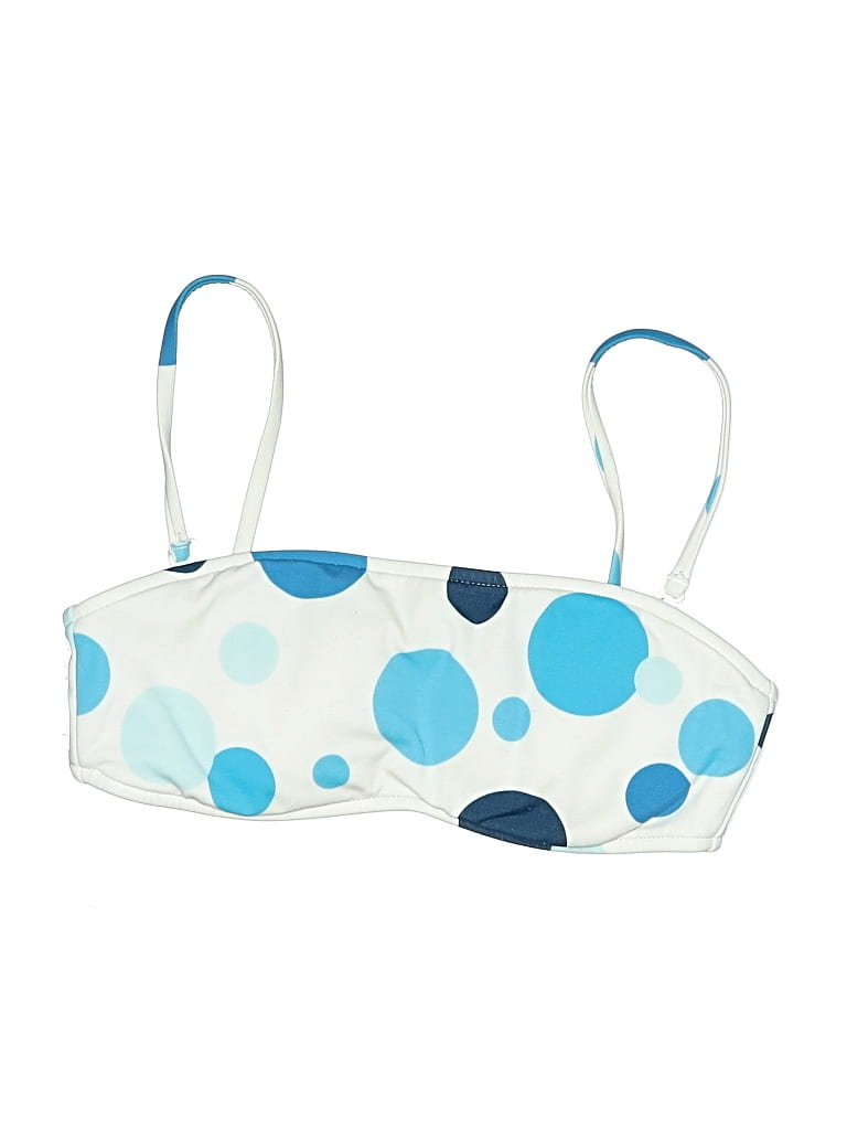 Pre-owned Assorted Brands Swimsuit Top Blue Polka Dots Pattern Swimwear