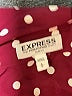 Express 100% Polyester Polka Dots Burgundy Long Sleeve Blouse Size L - photo 7