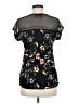 Discreet Floral Black Short Sleeve T-Shirt Size M - photo 2