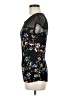 Discreet Floral Black Short Sleeve T-Shirt Size M - photo 5