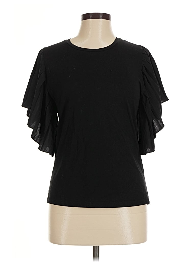 Pre-owned Zara Short Sleeve T-shirt In Black