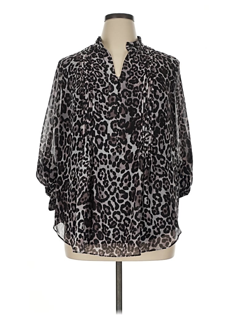 Pre-owned Coldwater Creek 3/4 Sleeve Blouse In Black