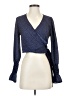 4SI3NNA 100% Polyester Blue Long Sleeve Blouse Size S - photo 1