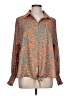 Unbranded Print Orange Long Sleeve Blouse Size L - photo 1